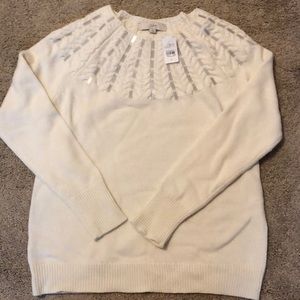 NWT loft winter white sweater, sz S